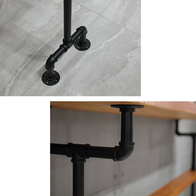 Industrial Style Bar Table Rectangle Solid Wood Pub Table in Brown