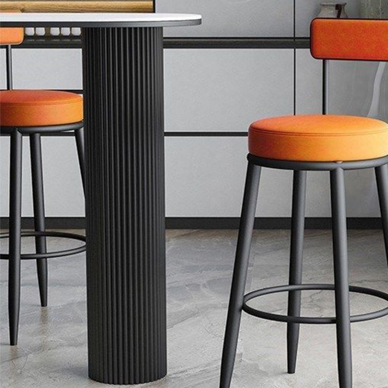 Rectangle Stone Bar Dining Table Bar Height Metal Base Bar Table