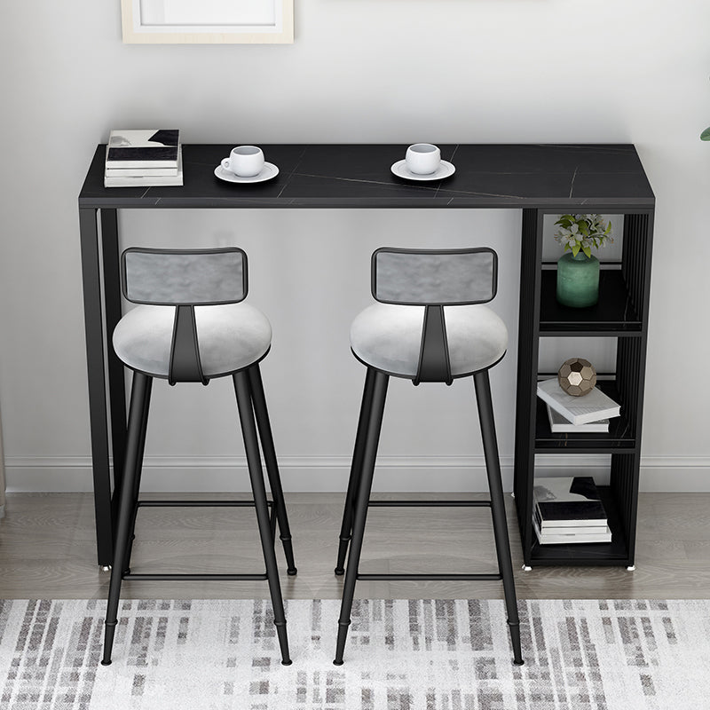 Industrial Style Bar Table Stone Rectangle Pub Table for Outdoor and Breakroom