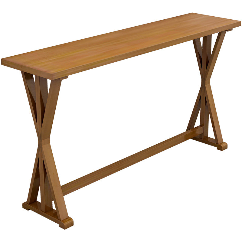 Contemporary Solid Wood Bar Stool Table Rectangle Bar Table in Brown for Indoor