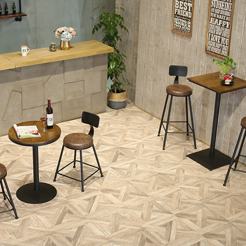 Industrial Pedestal Bistro Bar Table Solid Wood and Metal Base Bar Table