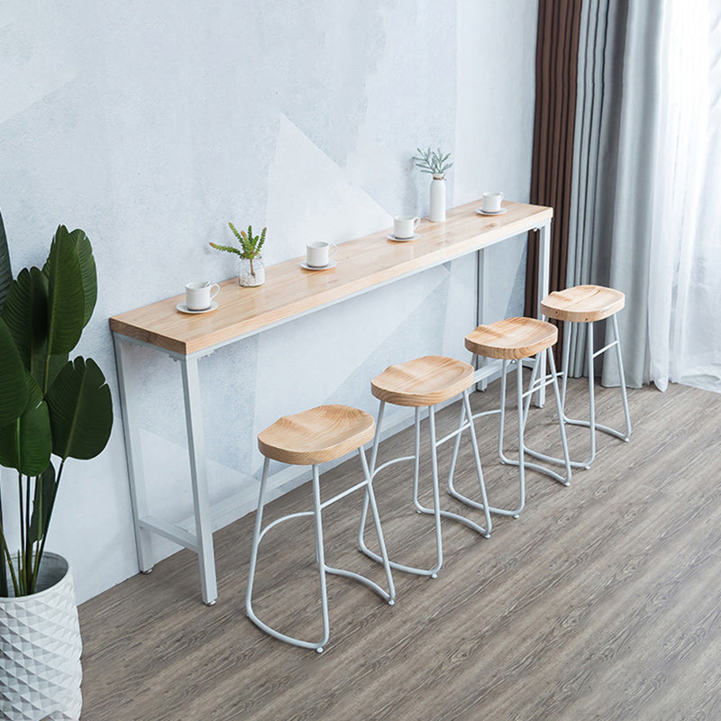 Contemporary Bar Table Set 1/4/6 Pieces Rectangle Solid Wood Bistro Set