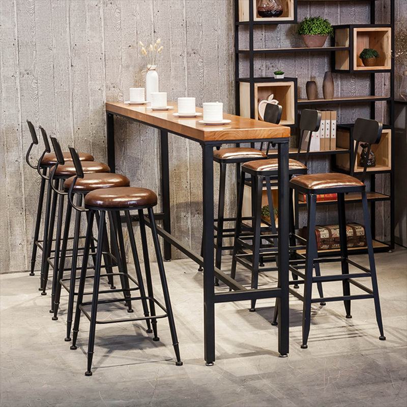 Industrial Style Pub Set 1/5/9 Pieces Solid Wood Pub Dining Set for Indoor