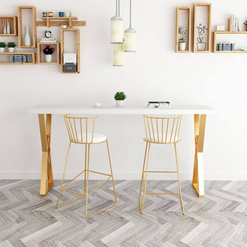 Glam Rectangle Bar Table Set 1/3 Pieces Solid Wood Pub Set for Dining Room