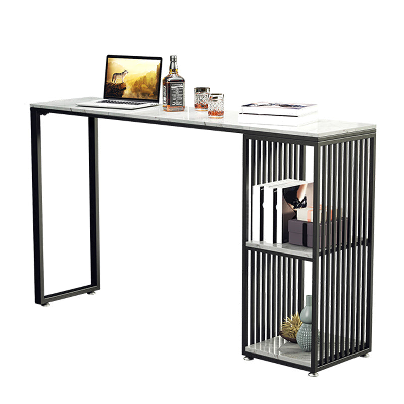 Glam Rectangle Bistro Set 1/3/4 Pieces Marble Pub Table with Solid Back Stools