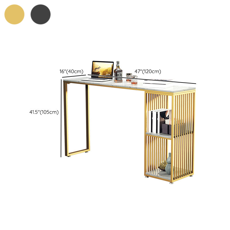 Glam Rectangle Bistro Set 1/3/4 Pieces Marble Pub Table with Solid Back Stools