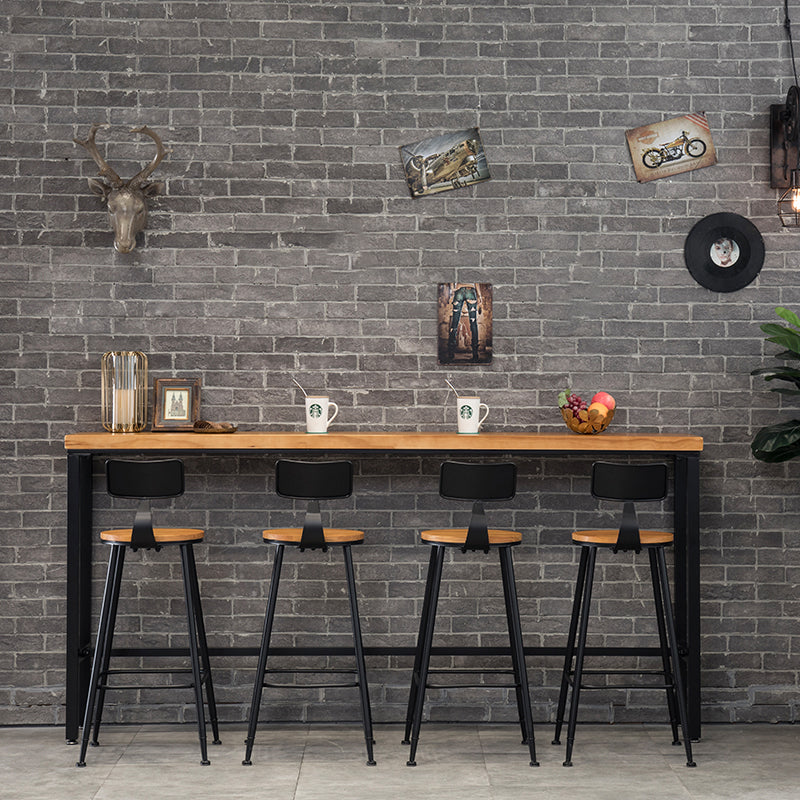 Industrial Style Bar Set 1/4/5/9 Pieces Solid Wood Rectangle Pub Dining Set