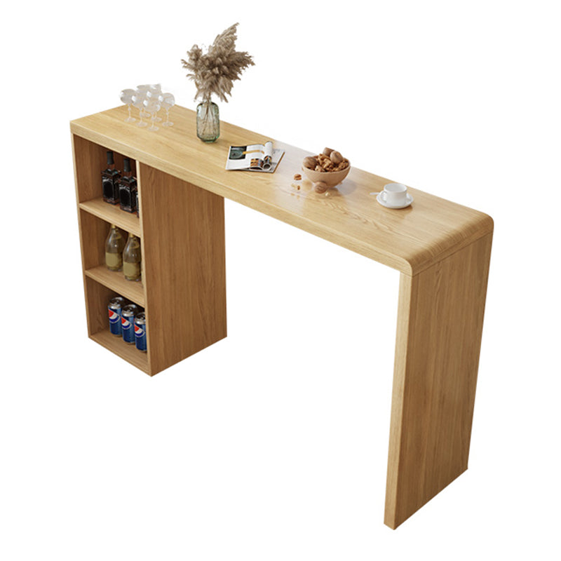 Modern Rectangle Pub Table Set 1/2/3 Pieces Solid Wood Counter Table for Indoor