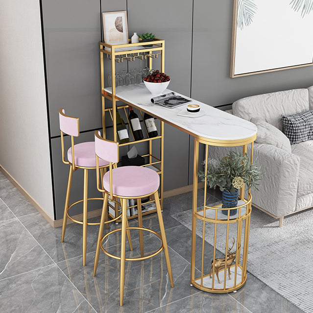 Modern Bar Table Set 1/2/3 Pieces Stone Bar Table and Stool Set