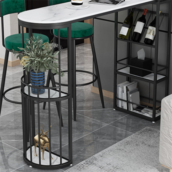 Modern Bar Table Set 1/2/3 Pieces Stone Bar Table and Stool Set