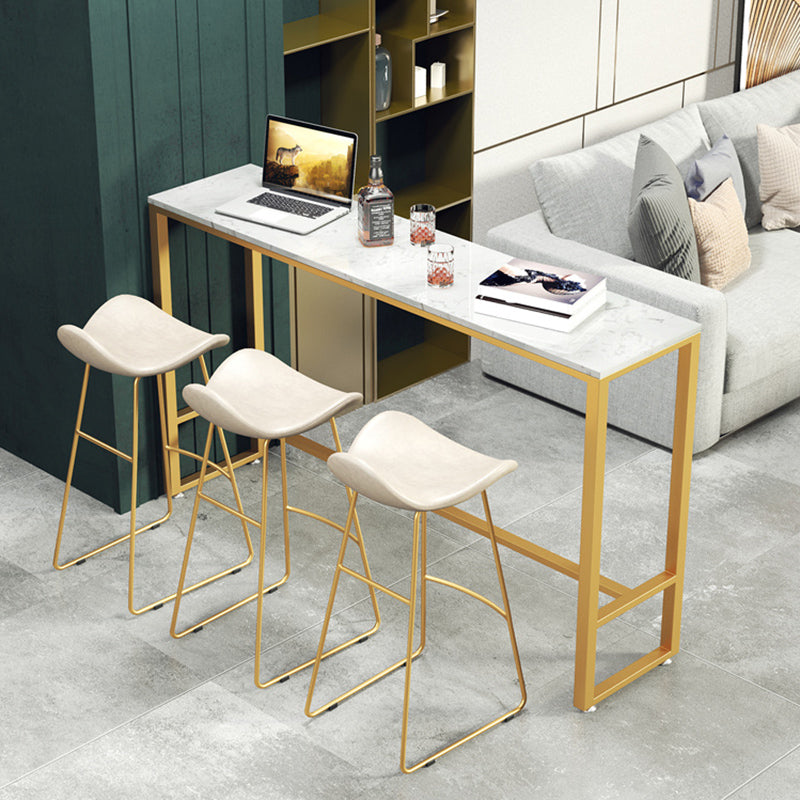 Glam Rectangle Pub Set 1/4 Pieces Counter Table with Upholstered Stools