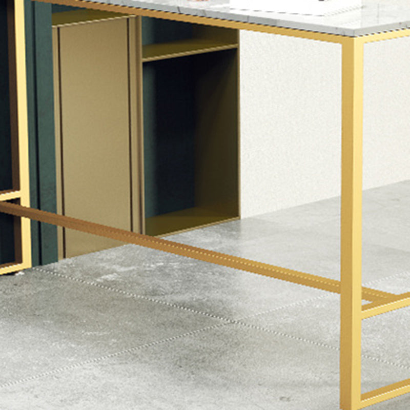 Glam Rectangle Pub Set 1/4 Pieces Counter Table with Upholstered Stools