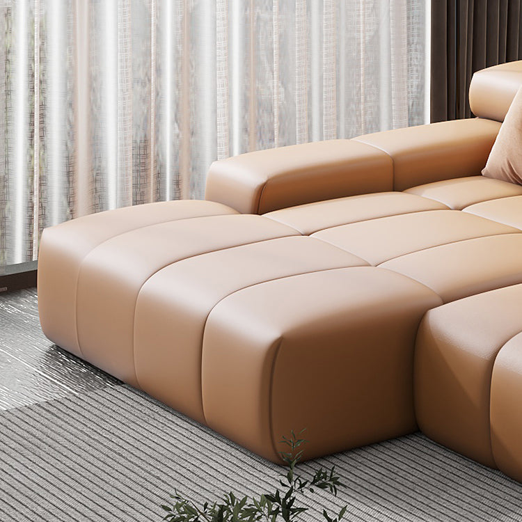 Scandinavian Sleeper Sectional with Tufted Split-Back and Recessed Arm