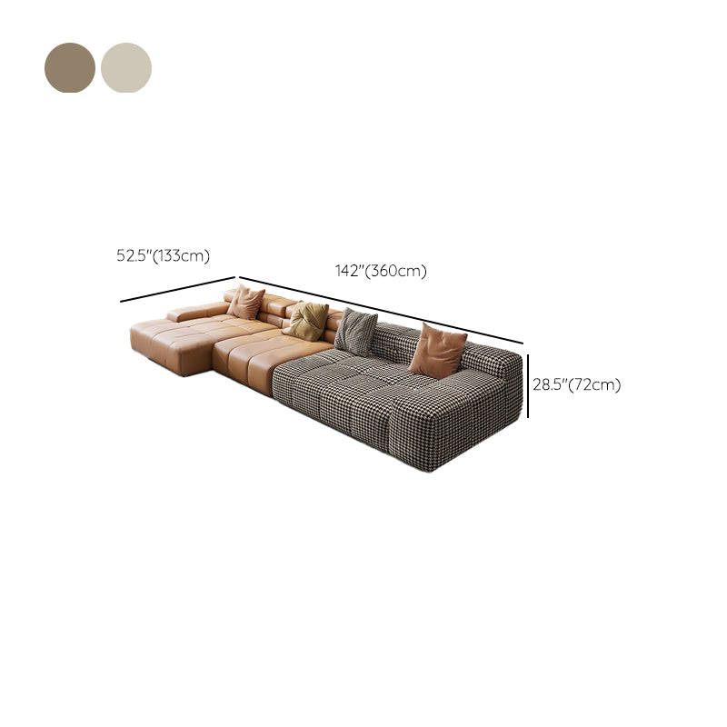 Scandinavian Sleeper Sectional with Tufted Split-Back and Recessed Arm