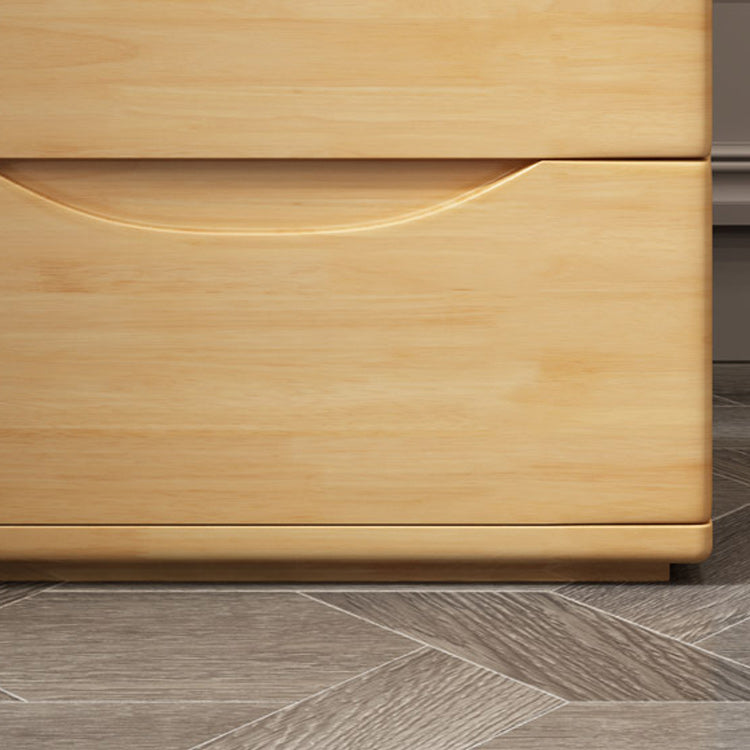 2 Drawers Solid Wood Nightstand Modern Night Table ,16.5" Tall