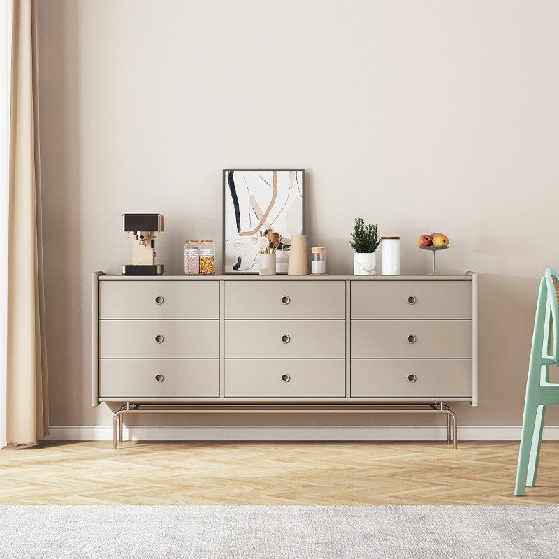 Ultra-Modern Double Dresser Solid Pine Storage Chest Dresser for Bedroom