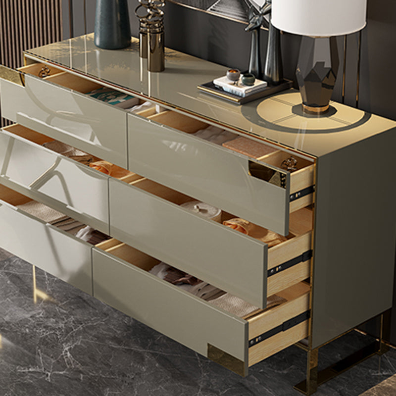 Wooden Storage Chest Dresser Classic Glam Dresser for Home Office