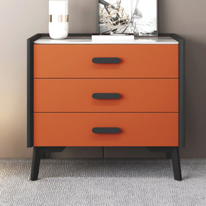 Contemporary Bedroom Stone Storage Chest Vertical Chest with Black Legs