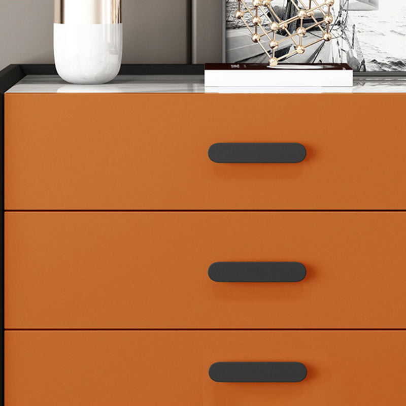 Contemporary Bedroom Stone Storage Chest Vertical Chest with Black Legs