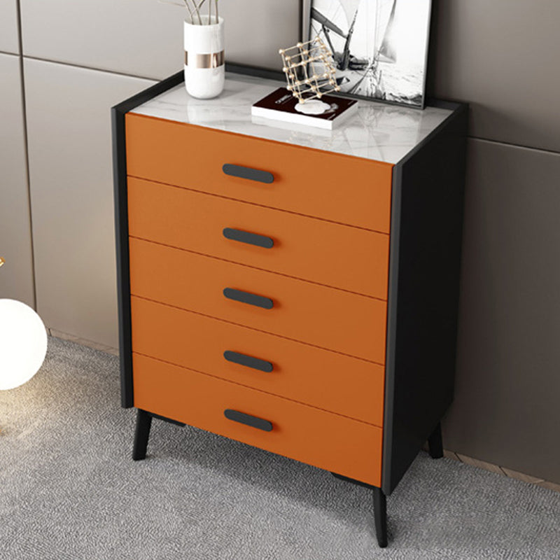 Contemporary Bedroom Stone Storage Chest Vertical Chest with Black Legs