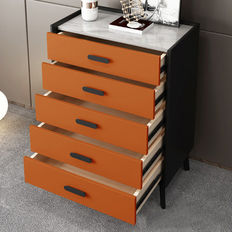 Contemporary Bedroom Stone Storage Chest Vertical Chest with Black Legs