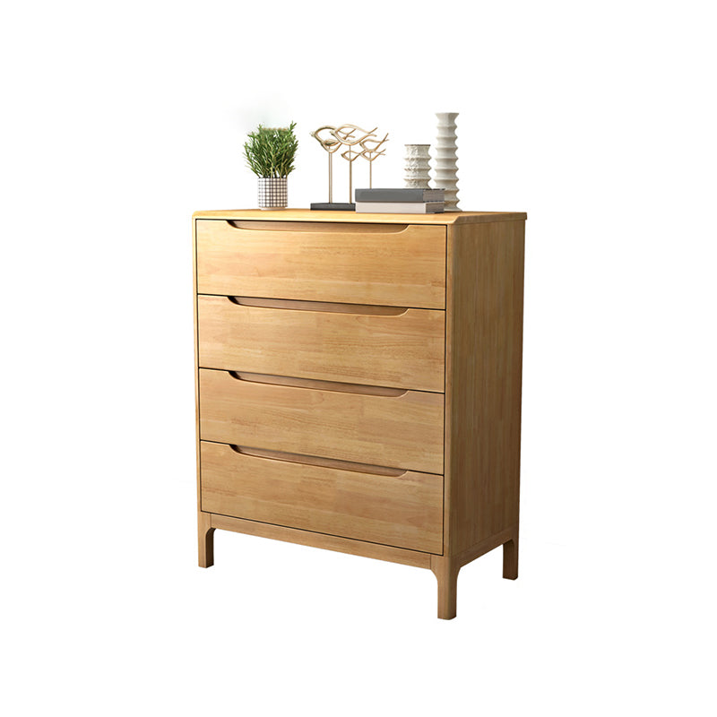 Rubber Wood Contemporary Chest Home Storage Chest with Drawers