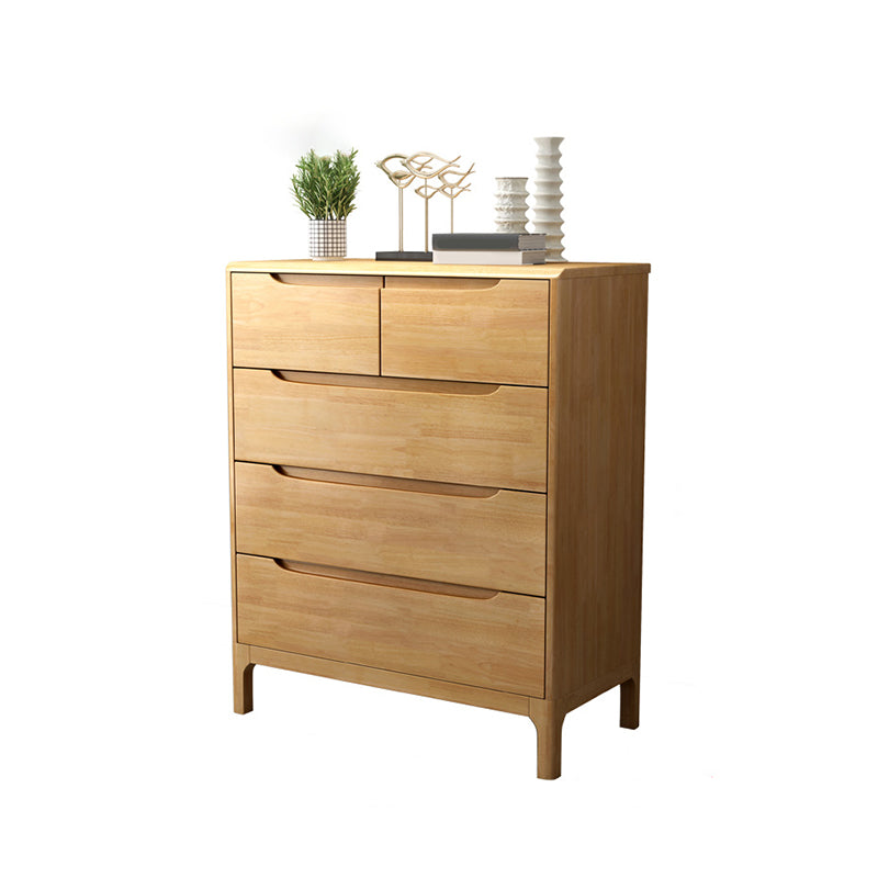 Rubber Wood Contemporary Chest Home Storage Chest with Drawers