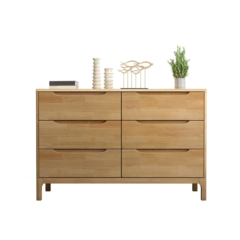 Rubber Wood Contemporary Chest Home Storage Chest with Drawers