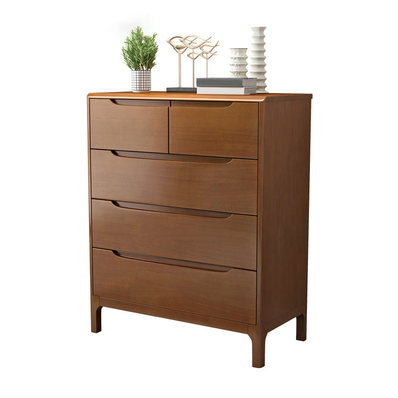 Rubber Wood Contemporary Chest Home Storage Chest with Drawers