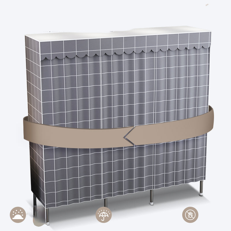 Contemporary Style Metal Wardrobe 2-Shelves Wardrobe Closet for Bedroom