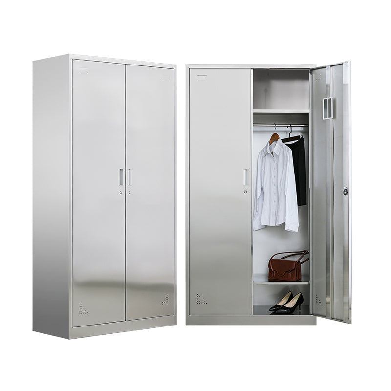 35.5"L x 16.5"W x 71"H Hinged Door Storage Cabinet Contemporary Cabinet with Metal Doors