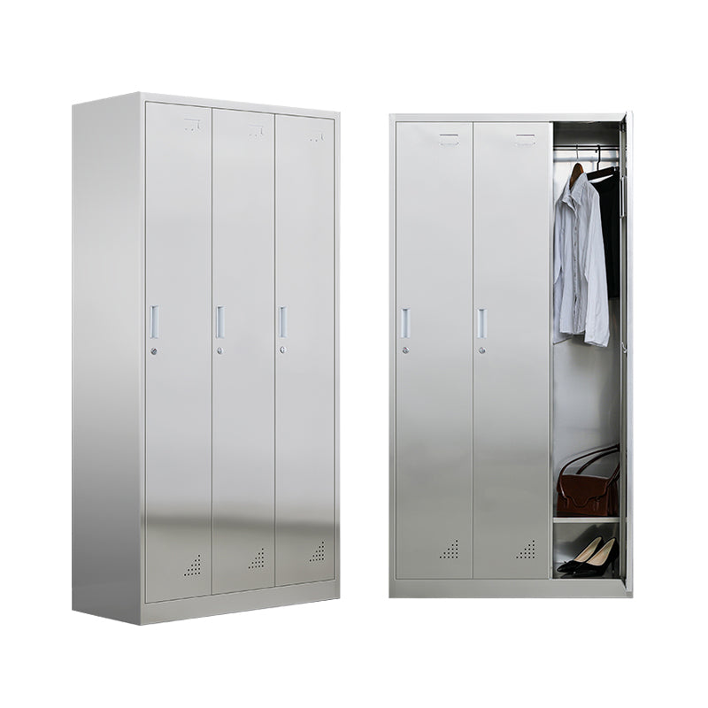 35.5"L x 16.5"W x 71"H Hinged Door Storage Cabinet Contemporary Cabinet with Metal Doors