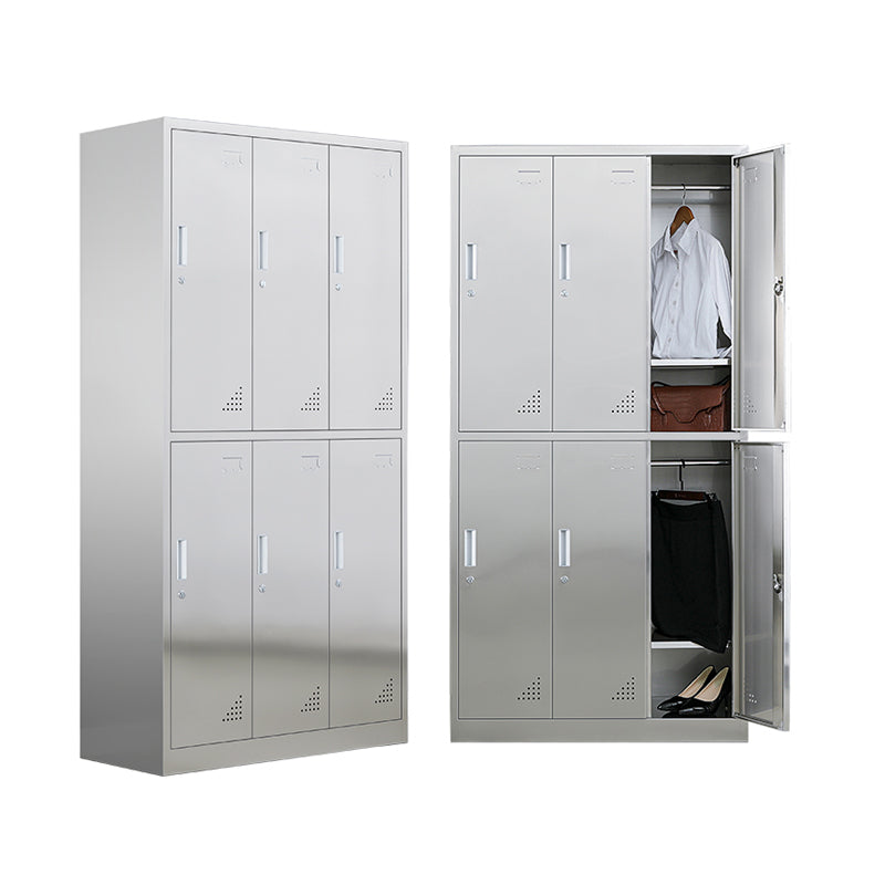 35.5"L x 16.5"W x 71"H Hinged Door Storage Cabinet Contemporary Cabinet with Metal Doors