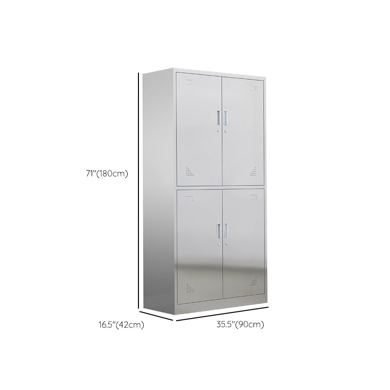 35.5"L x 16.5"W x 71"H Hinged Door Storage Cabinet Contemporary Cabinet with Metal Doors