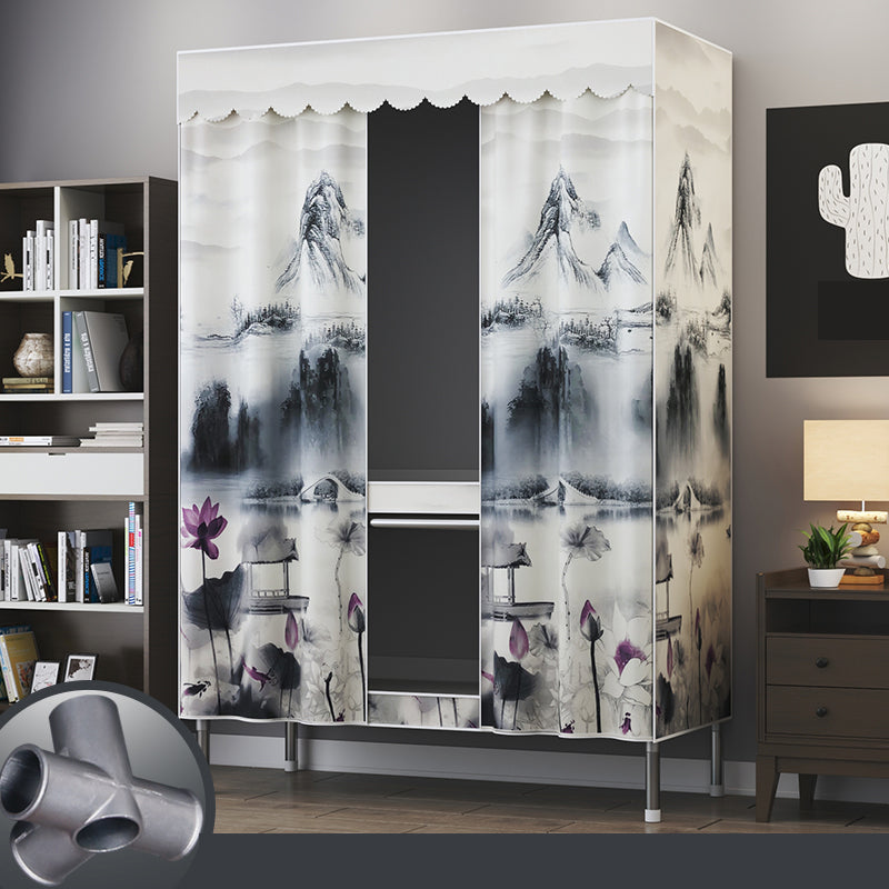 Contemporary Style Metal Wardrobe 1-door Wardrobe Closet for Bedroom
