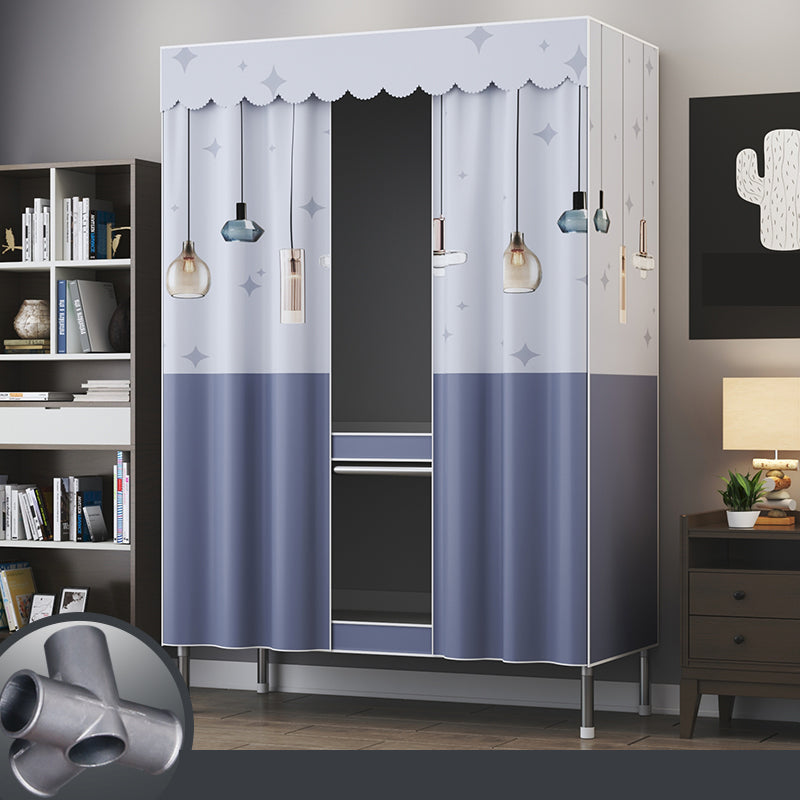 Contemporary Style Metal Wardrobe 1-door Wardrobe Closet for Bedroom