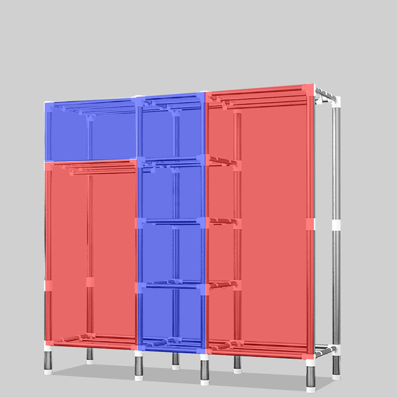 Matte Finish Wardrobe with Metal Legs Modern Bedroom Storage Cabinet