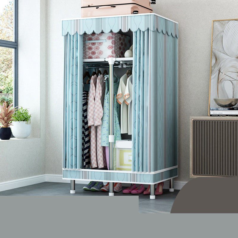 Matte Finish Wardrobe with Metal Legs Modern Bedroom Storage Cabinet
