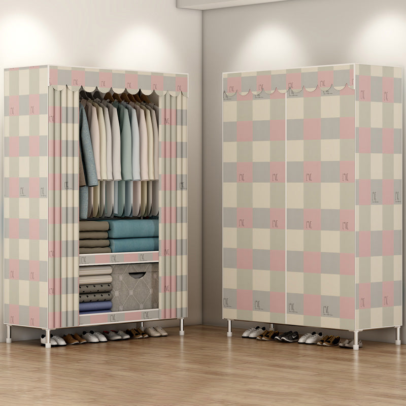 Contemporary Style Wardrobe Metal Bedroom Wardrobe Closet with Clothes Rail