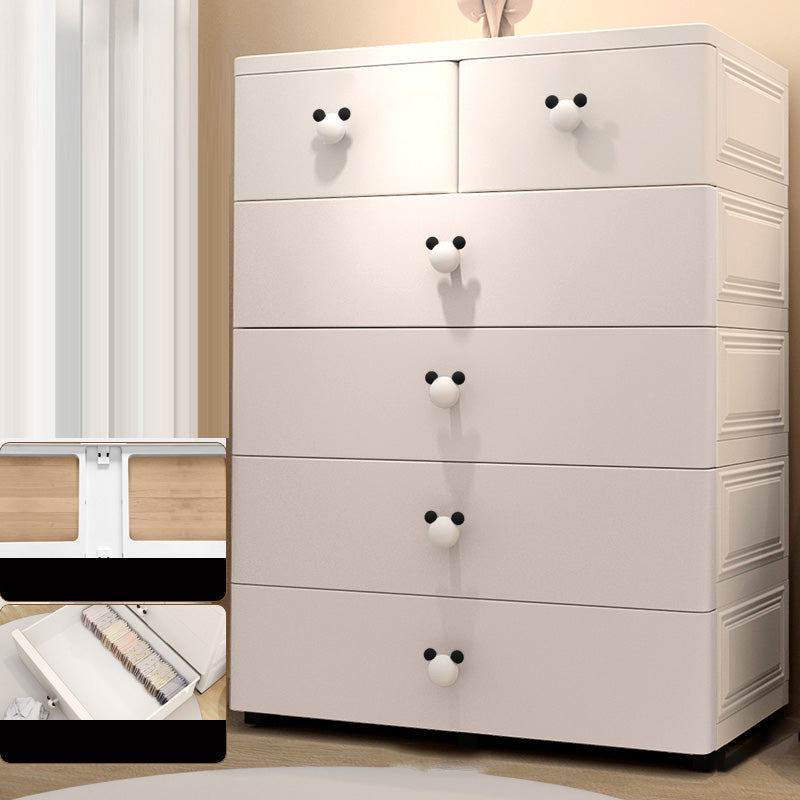 Plastic Matte Finish Non-Hanging Armoire Modern Storage Cabinet with Drawers