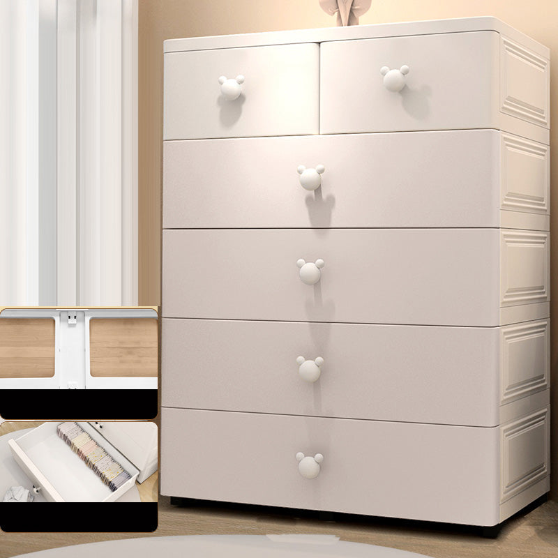 Plastic Matte Finish Non-Hanging Armoire Modern Storage Cabinet with Drawers