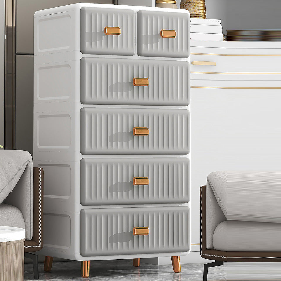 Bedroom Plastic Matte Finish Storage Cabinet Contemporary Cabinet with Metal Legs