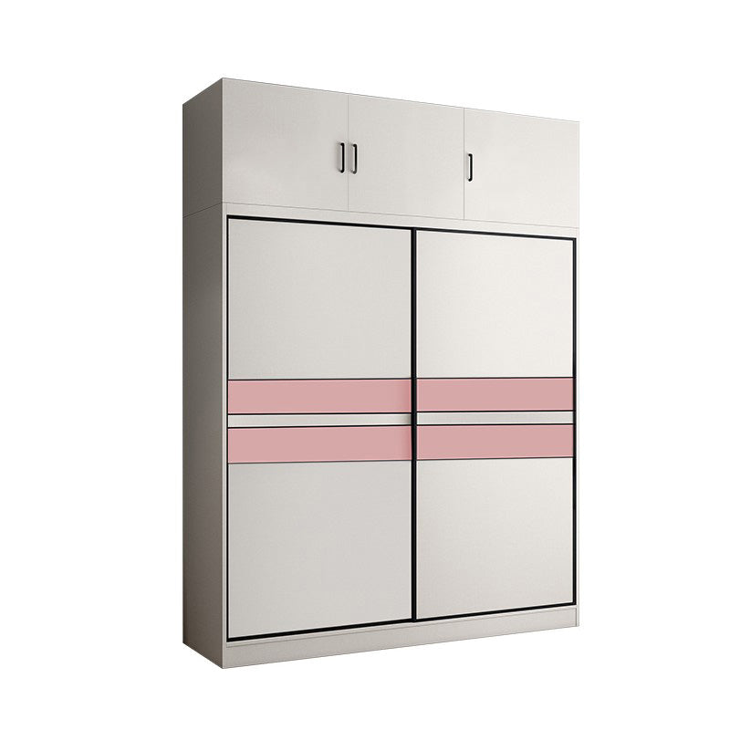 White Colour Wooden Wardrobe Rod Included Wardrobe Wardrobe Closet with Sliding Door