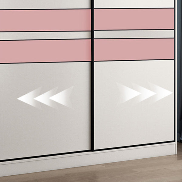 White Colour Wooden Wardrobe Rod Included Wardrobe Wardrobe Closet with Sliding Door