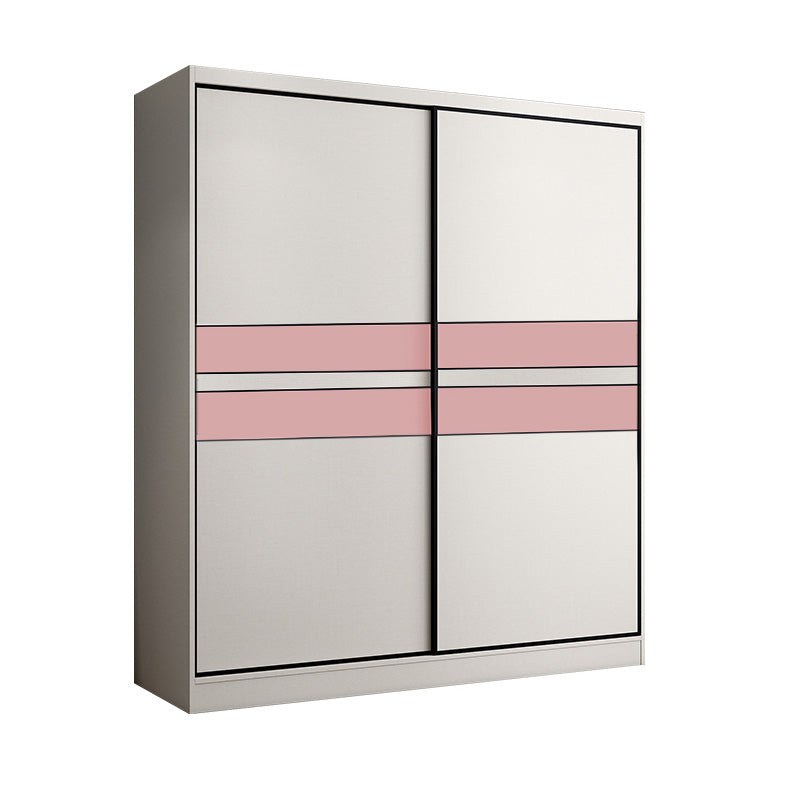 White Colour Wooden Wardrobe Rod Included Wardrobe Wardrobe Closet with Sliding Door