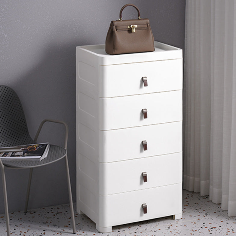 White Plastic Storage Cabinet for Bathroom Contemporary Cabinet with Drawers