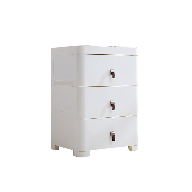 White Plastic Storage Cabinet for Bathroom Contemporary Cabinet with Drawers