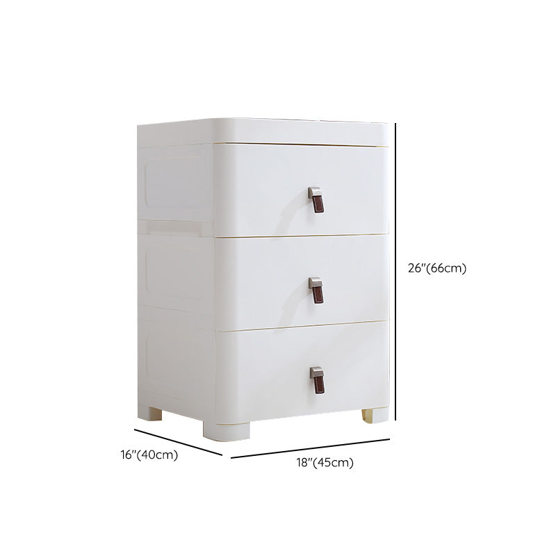 White Plastic Storage Cabinet for Bathroom Contemporary Cabinet with Drawers