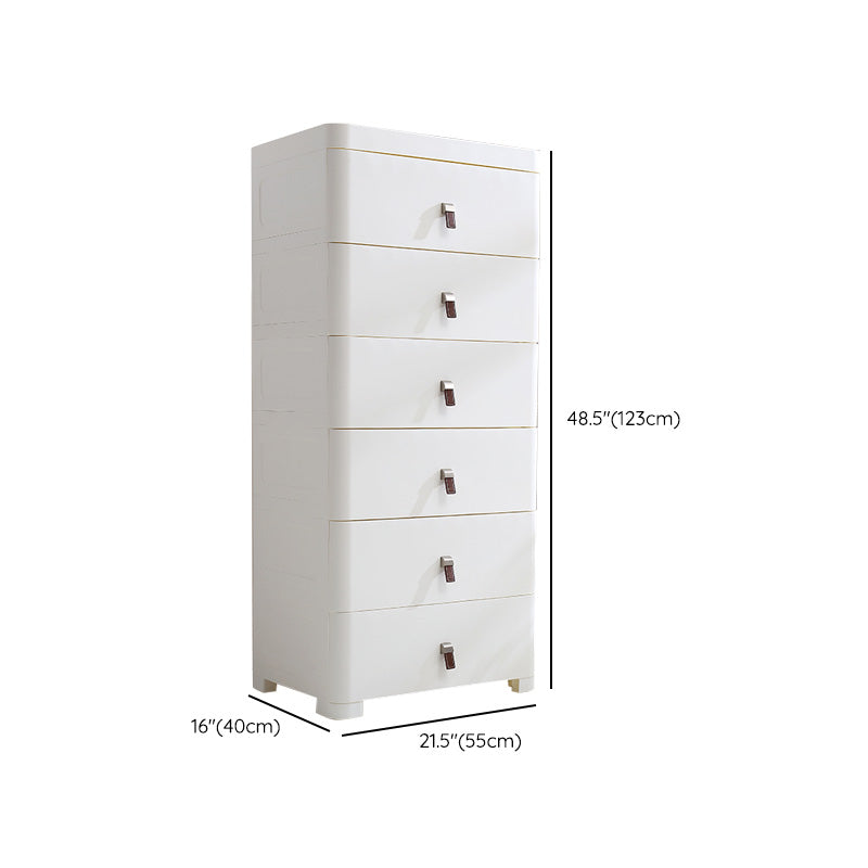 White Plastic Storage Cabinet for Bathroom Contemporary Cabinet with Drawers