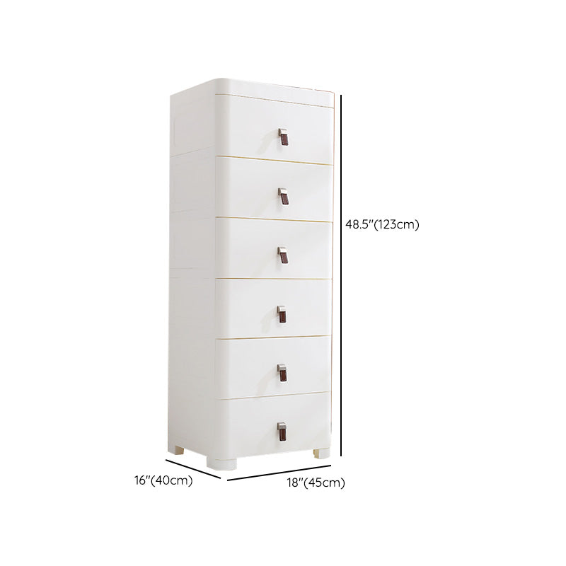 White Plastic Storage Cabinet for Bathroom Contemporary Cabinet with Drawers